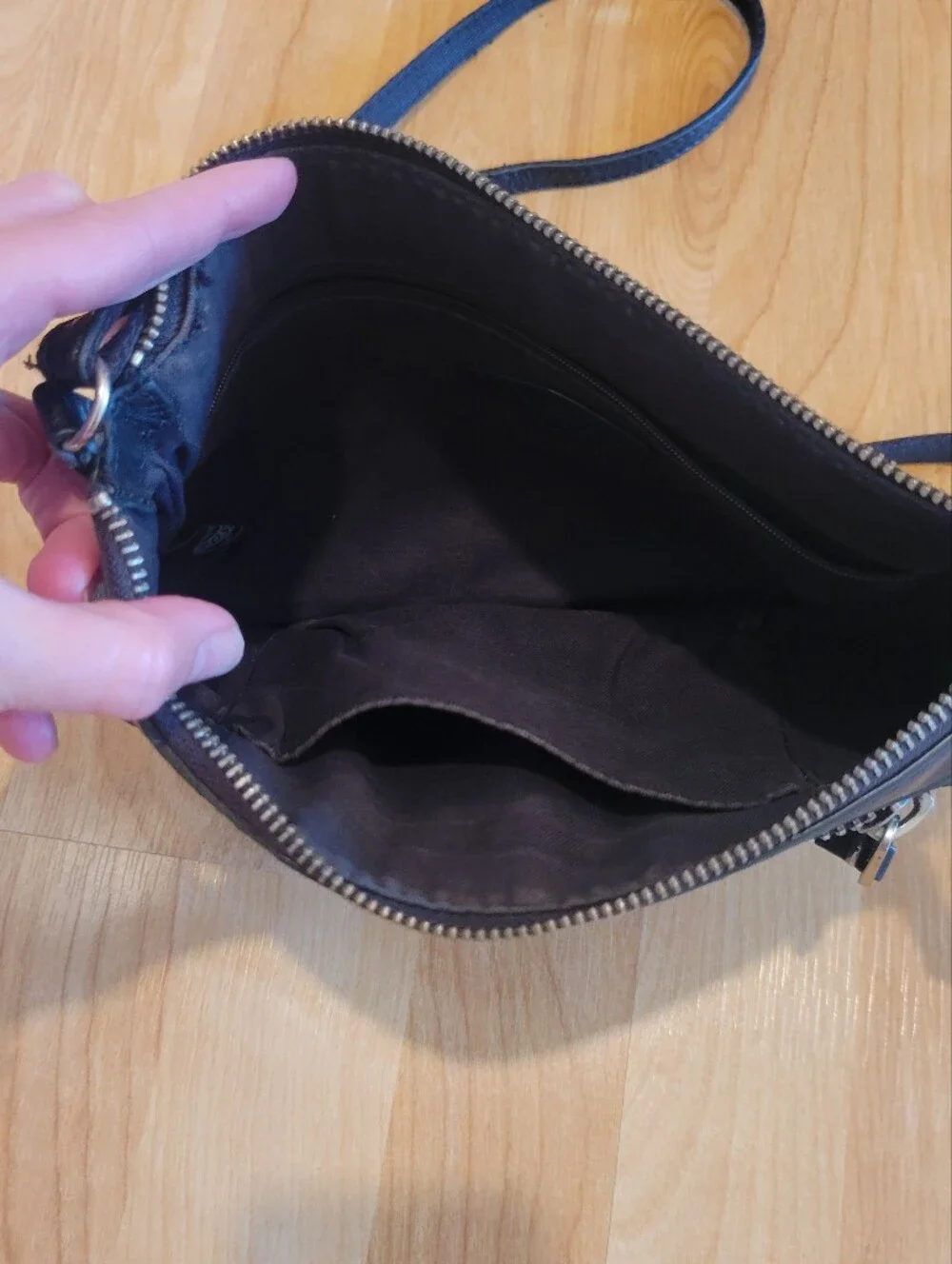 Fossil Dawson Crossbody Black Pebbled Leather Shoulder Bag Cowhide